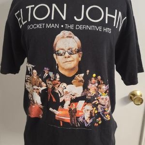 Elton John 2011 rocket man tour shirt L black